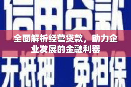 果洛全面解析经营贷款，助力企业发展的金融利器