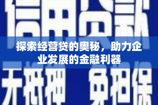 果洛探索经营贷的奥秘，助力企业发展的金融利器