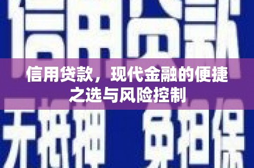 果洛信用贷款，现代金融的便捷之选与风险控制