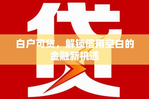 果洛白户可贷，解锁信用空白的金融新机遇