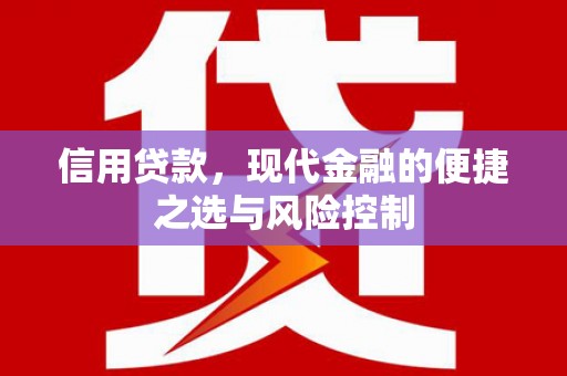 果洛信用贷款，现代金融的便捷之选与风险控制
