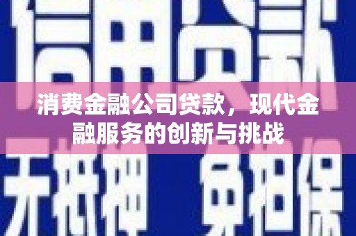 果洛消费金融公司贷款，现代金融服务的创新与挑战