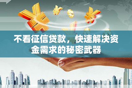 果洛不看征信贷款，快速解决资金需求的秘密武器