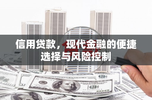 果洛信用贷款，现代金融的便捷选择与风险控制