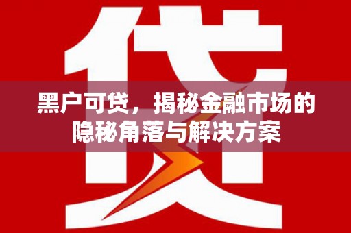 果洛黑户可贷，揭秘金融市场的隐秘角落与解决方案