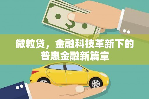 果洛微粒贷，金融科技革新下的普惠金融新篇章