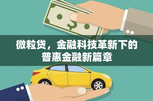 果洛微粒贷，金融科技革新下的普惠金融新篇章