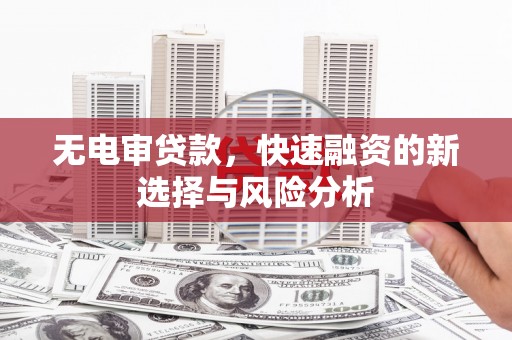 果洛无电审贷款，快速融资的新选择与风险分析