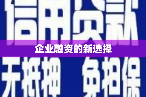 果洛企业融资的新选择