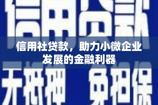 果洛信用社贷款，助力小微企业发展的金融利器