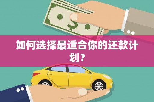 果洛如何选择最适合你的还款计划？